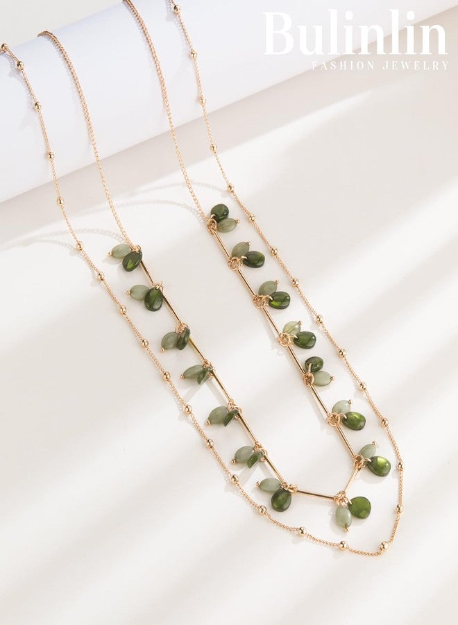 BULINLIN Layered Long Necklaces for Women Long Beaded Chain Necklace CostumeJewelry Mothers Day Gifts for Mom(Green) - Image 5